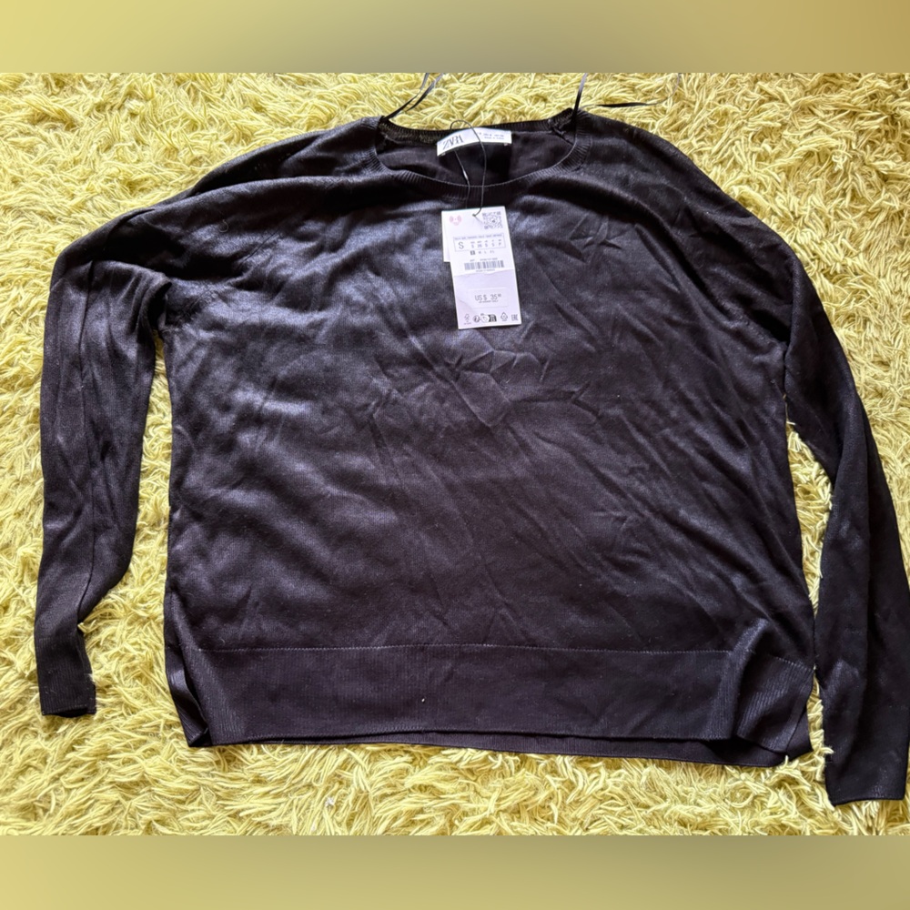 NEW - ZARA Black Long Sleeve Top